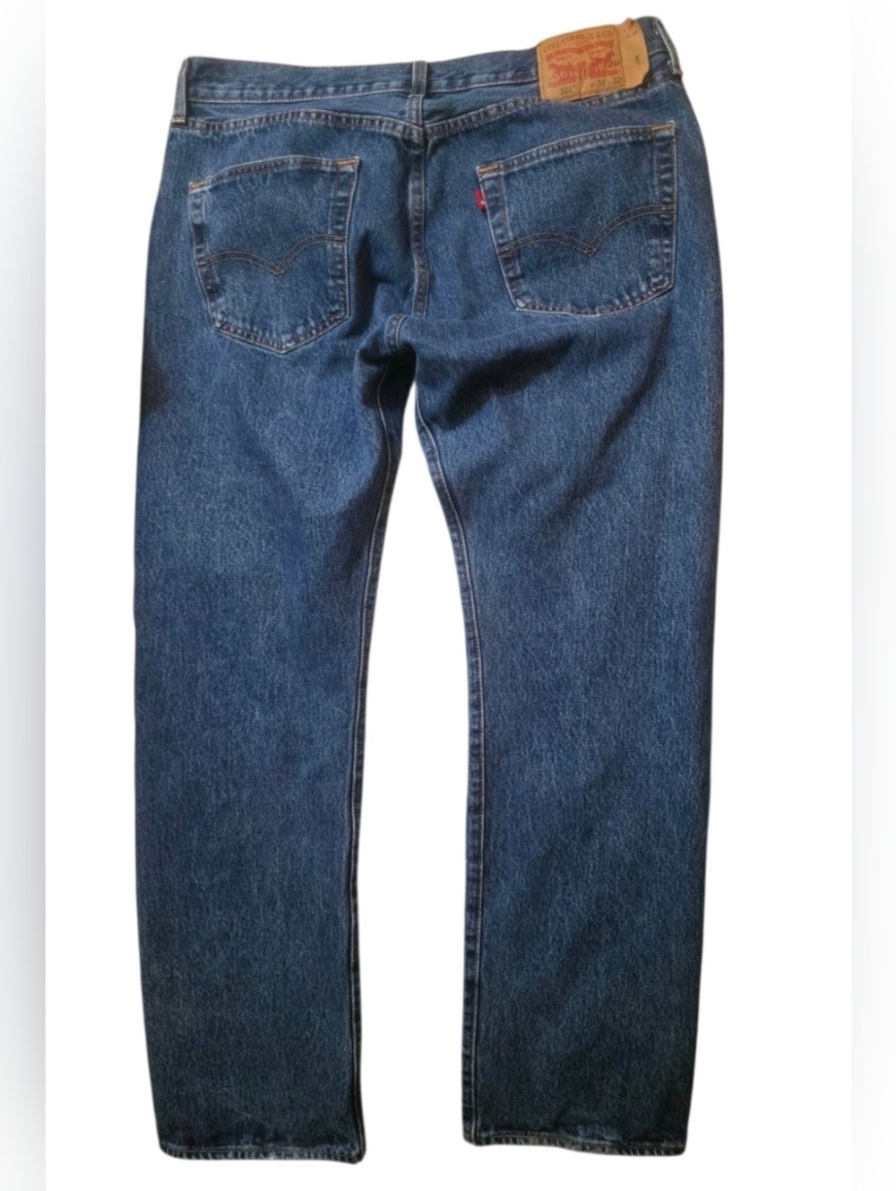 EUC Levi's Men's 36 x 32 Blue Straight 501 Leg Jeans